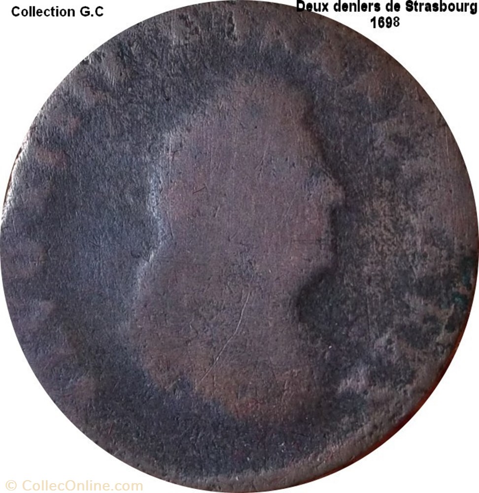 Deux deniers de Strasbourg 1699 BB en bas monnaie deux deniers de strasbourg 1699 bb en bas
