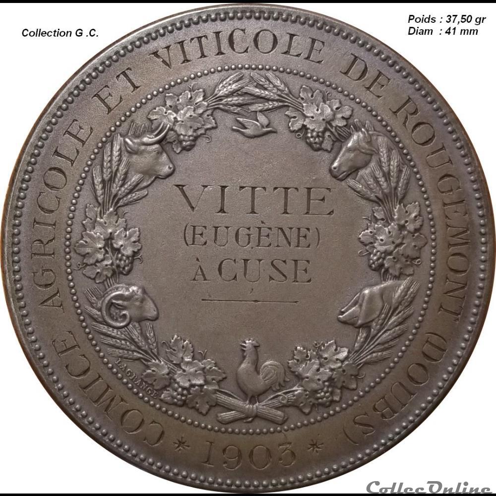 medaille france er empire numismatique agricole