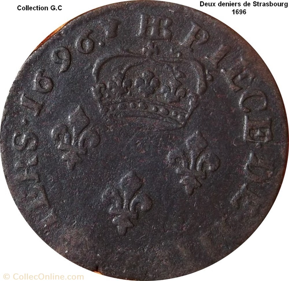 monnaie quatre deniers de strasbourg 1696