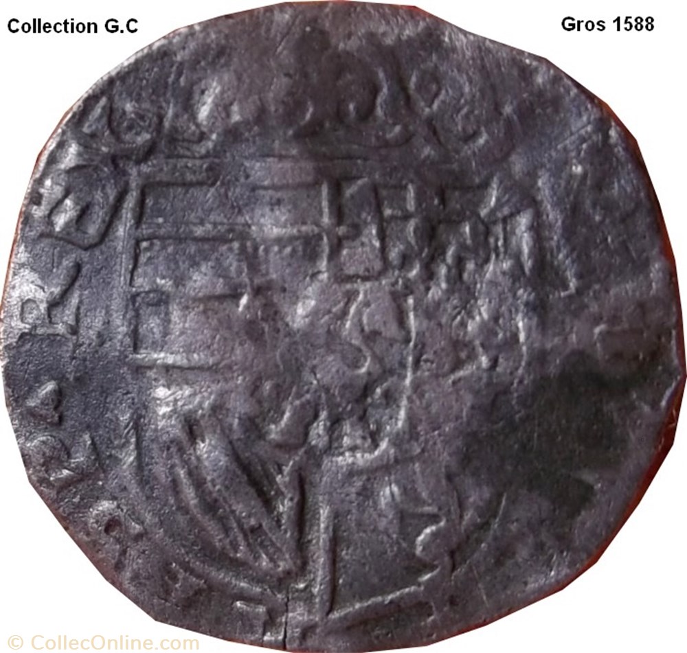 Gros Philippe II 1588 monnaie feodale a gros philippe ii 1588