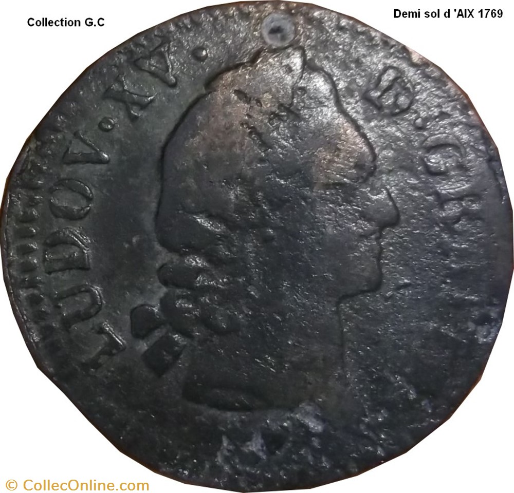 Demi sol d'Aix 1769 monnaie france royale demi sol aix 1769