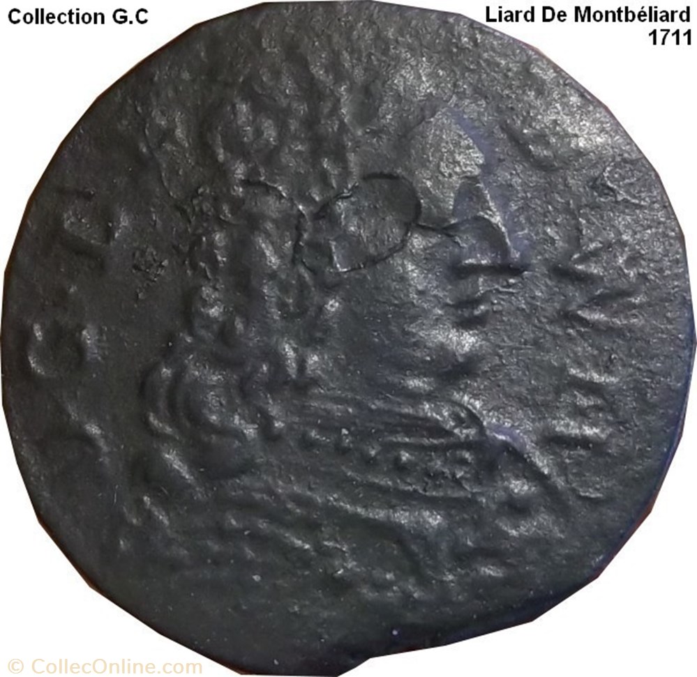 monnaie feodale saint empire romain germanique liard de montbeliard leopold eberhard 1711