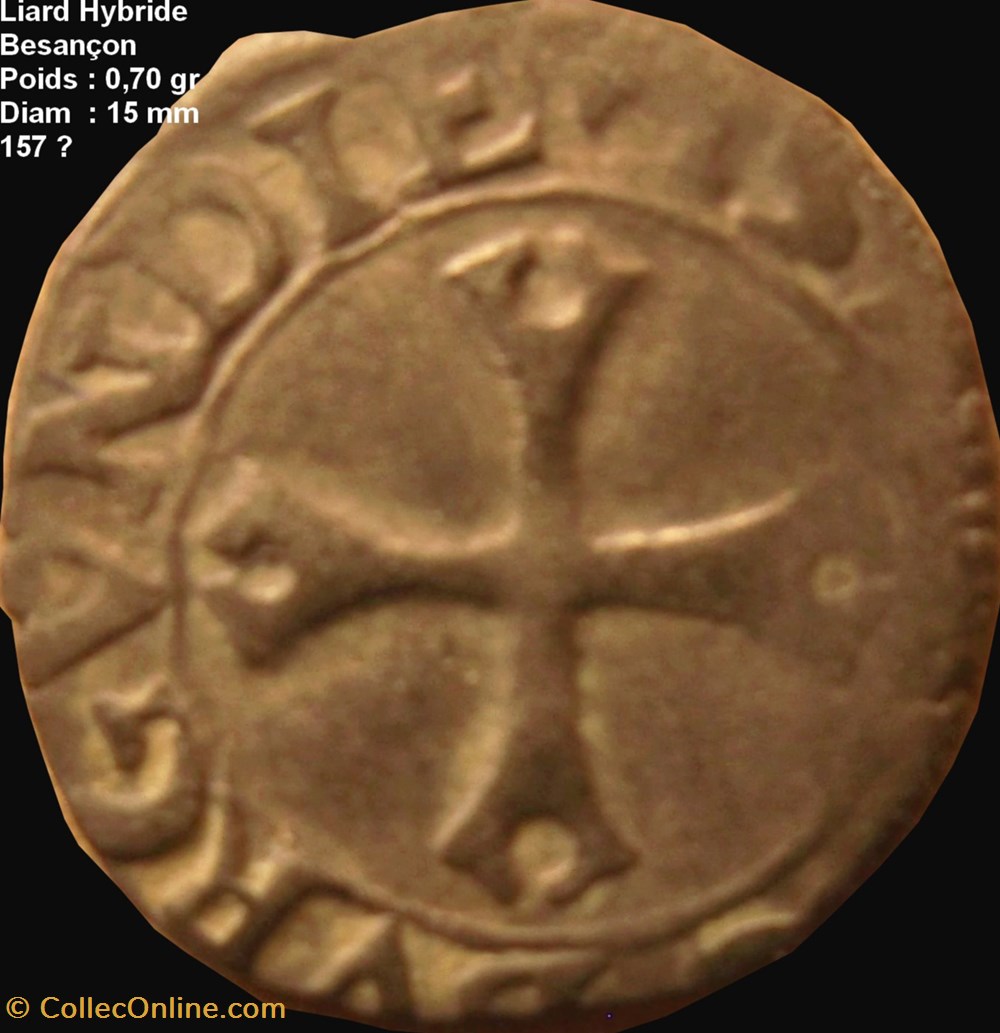 Liard Hybride ( seul exemplaire connu . ) monnaies europe medievale liard hybride seul exemplaire connu