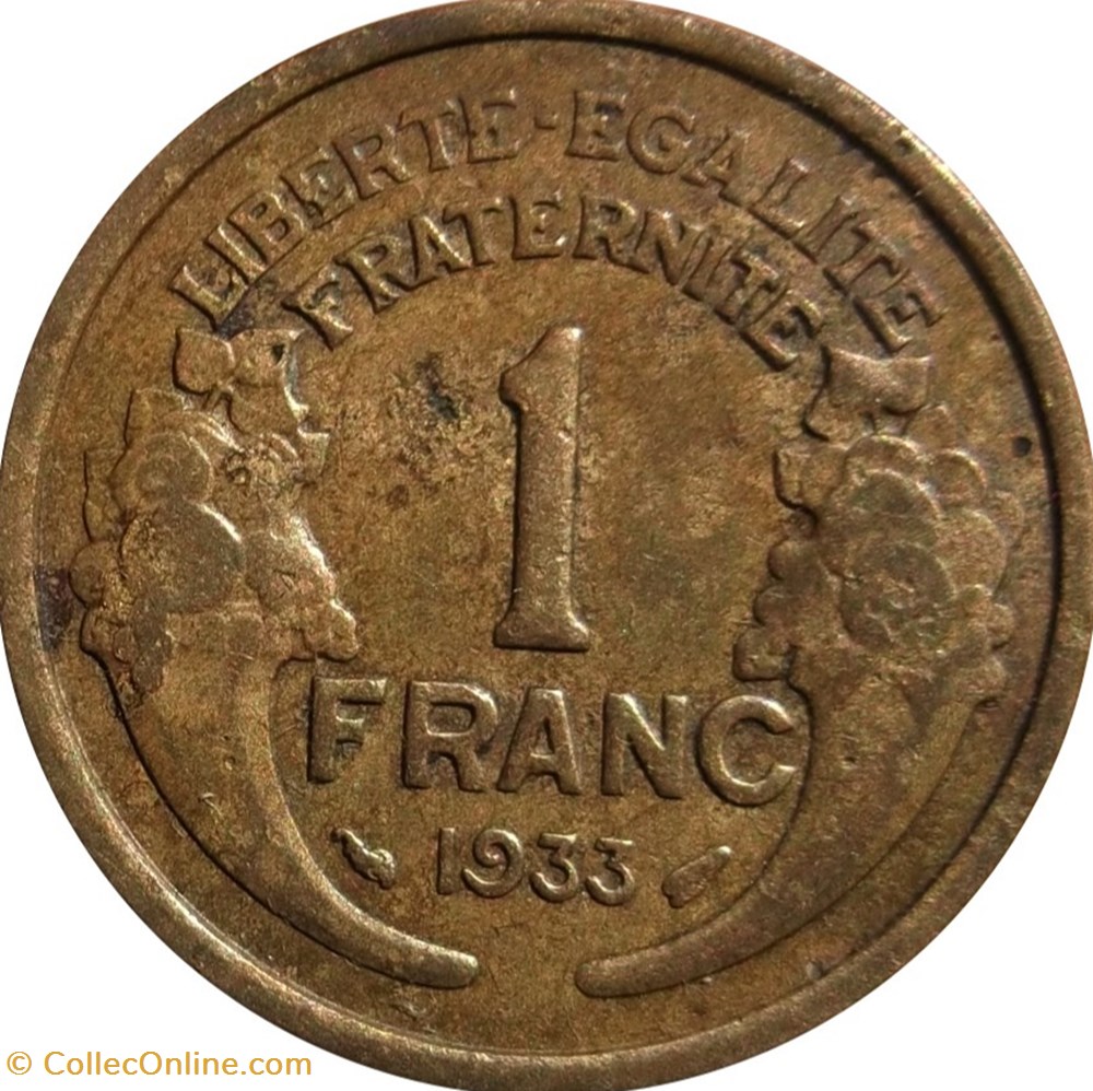 monnaies 1 franc morlon 1933 paris f 219 4