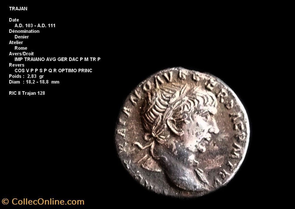TRAJAN SPQR RIC II Trajan 128 monnaies antiques romaines republicaines imperiales trajan spqr ric ii trajan 128