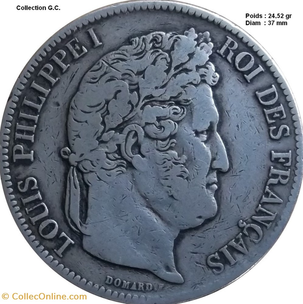 5 francs IIe type Domard 1840 A Paris monnaies monde france 5 francs iie type domard 1840 a paris
