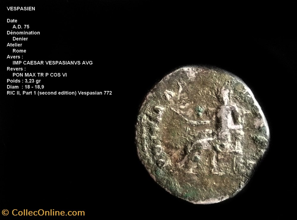 monnaies antiques romaines republicaines imperiales vespasien ric 772