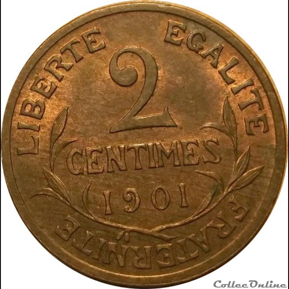 Deux Centimes Daniel Dupuis 1901 monnaie france moderne deux centimes daniel dupuis 1901