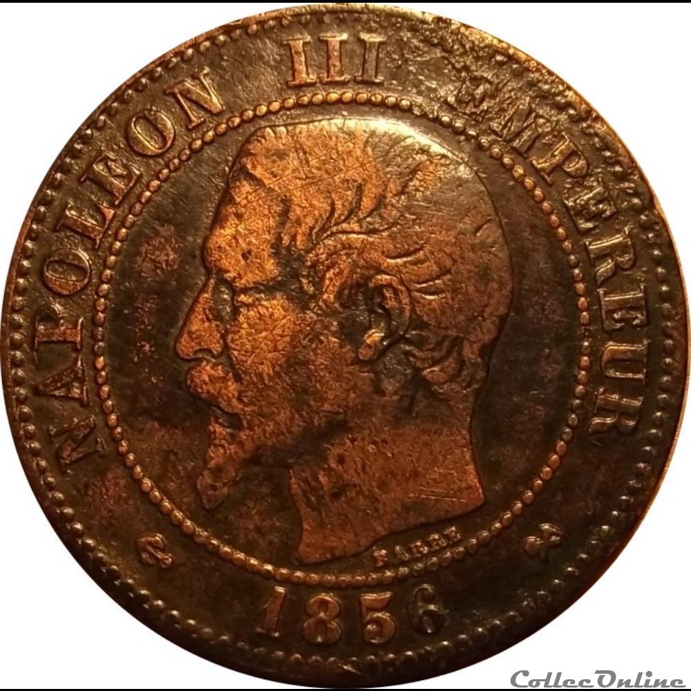 2 Centimes Napoléon III Tête Nue 1856 B monnaie france moderne 2 centimes napoleon iii tete nue 1856 b