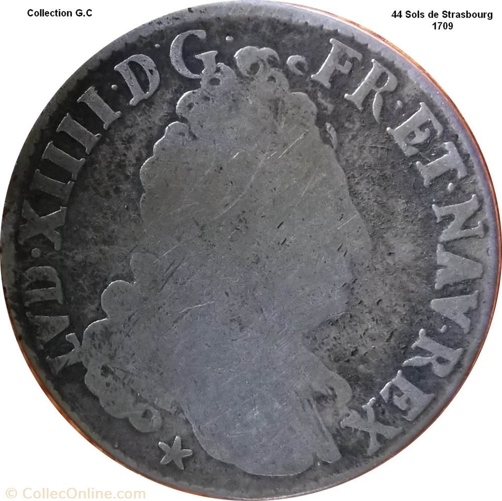 44 sols de Strasbourg 1709 monnaie 44 sols de strasbourg 1709
