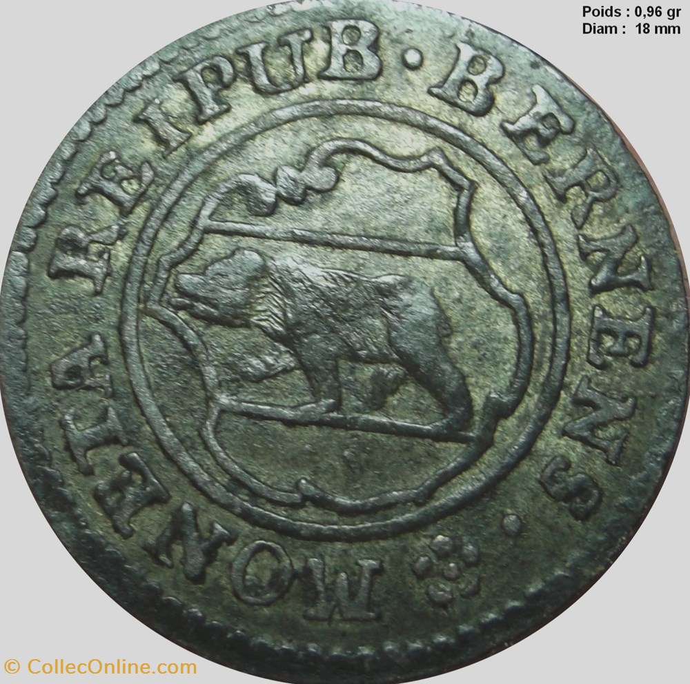 Un kreuzer 1765 Berne monnaies europe medievale a suisse un kreuzer 1765 berne