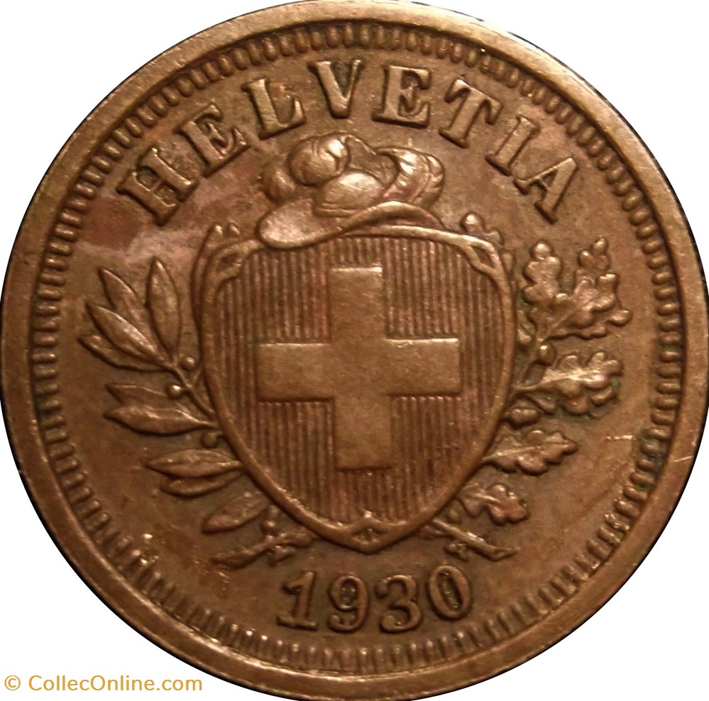 monnaies europe medievale a suisse 1 centime croix suisse 1930 berne b
