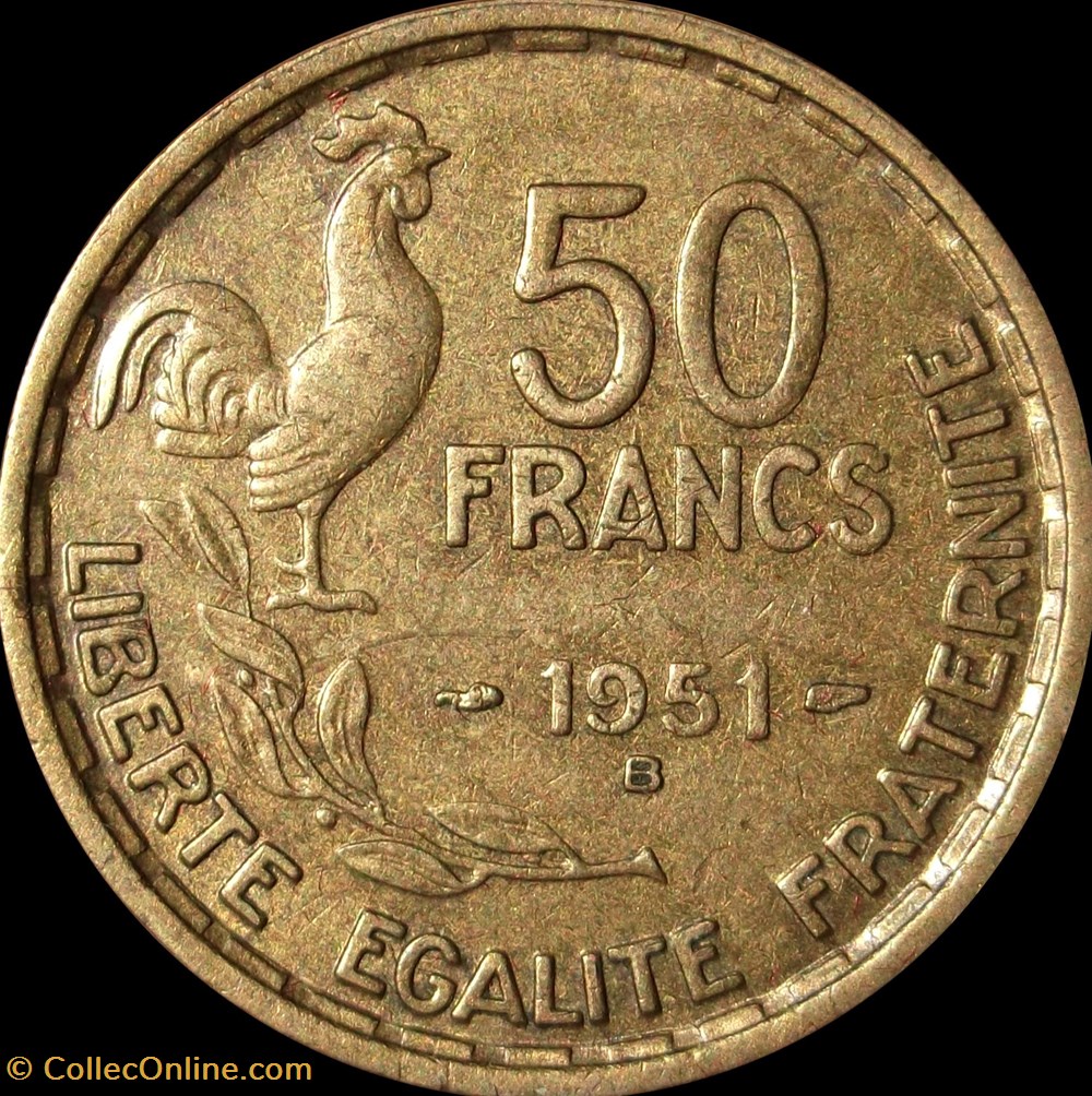 monnaies 50 francs 1951 b