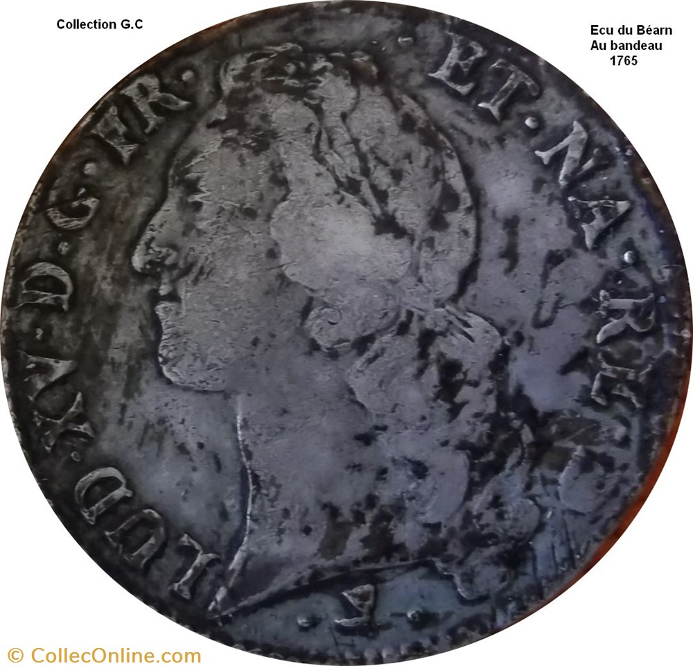 monnaie france royale ecu du bearn au bandeau 1765