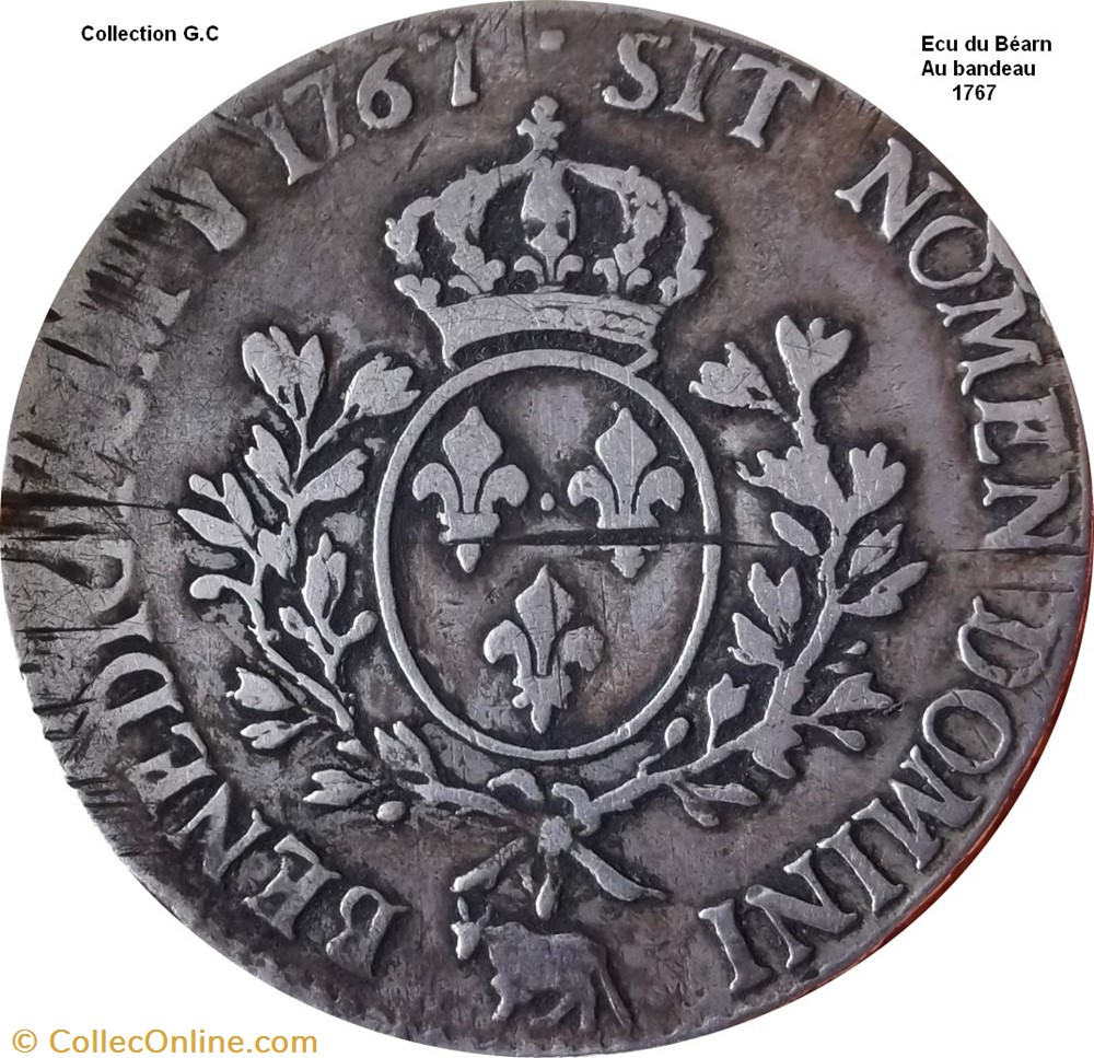 monnaie france royale ecu du bearn au bandeau 1767