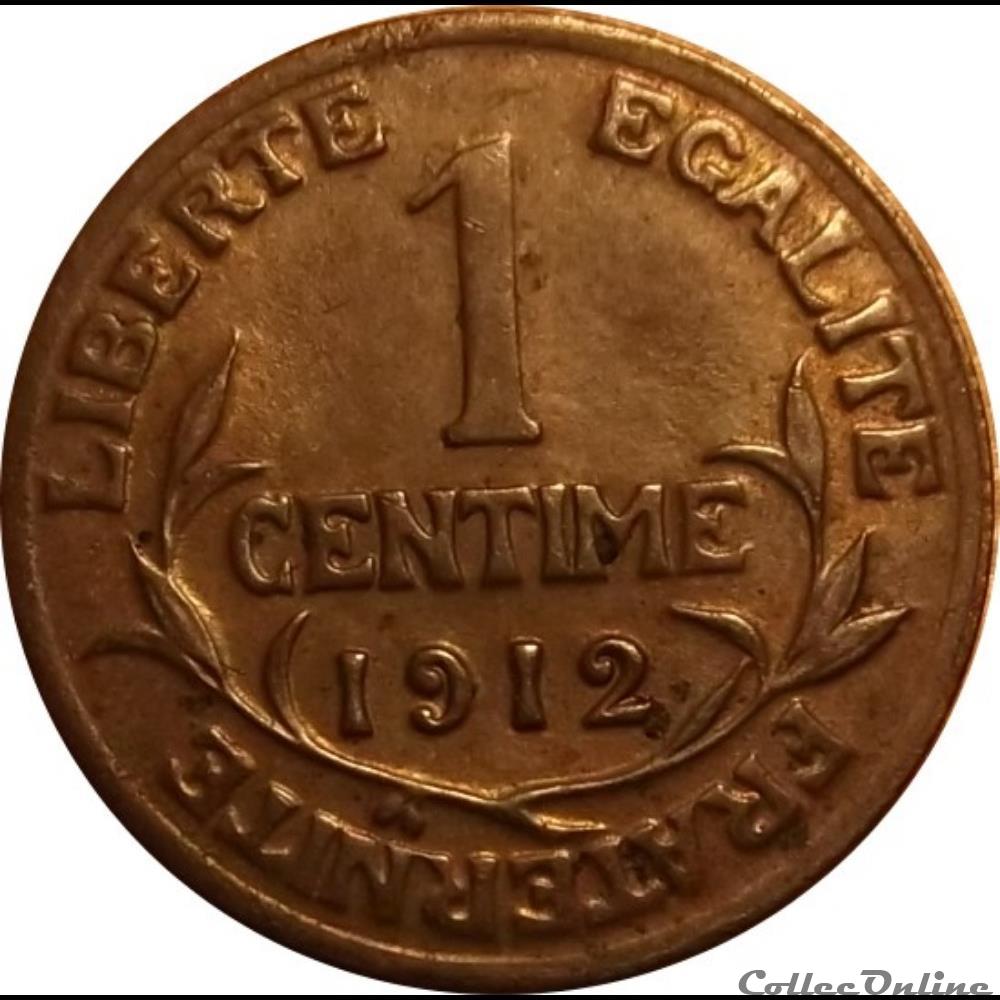 1 Centime Daniel Dupuis 1912 monnaie antique gauloise 1 centime daniel dupuis 1912