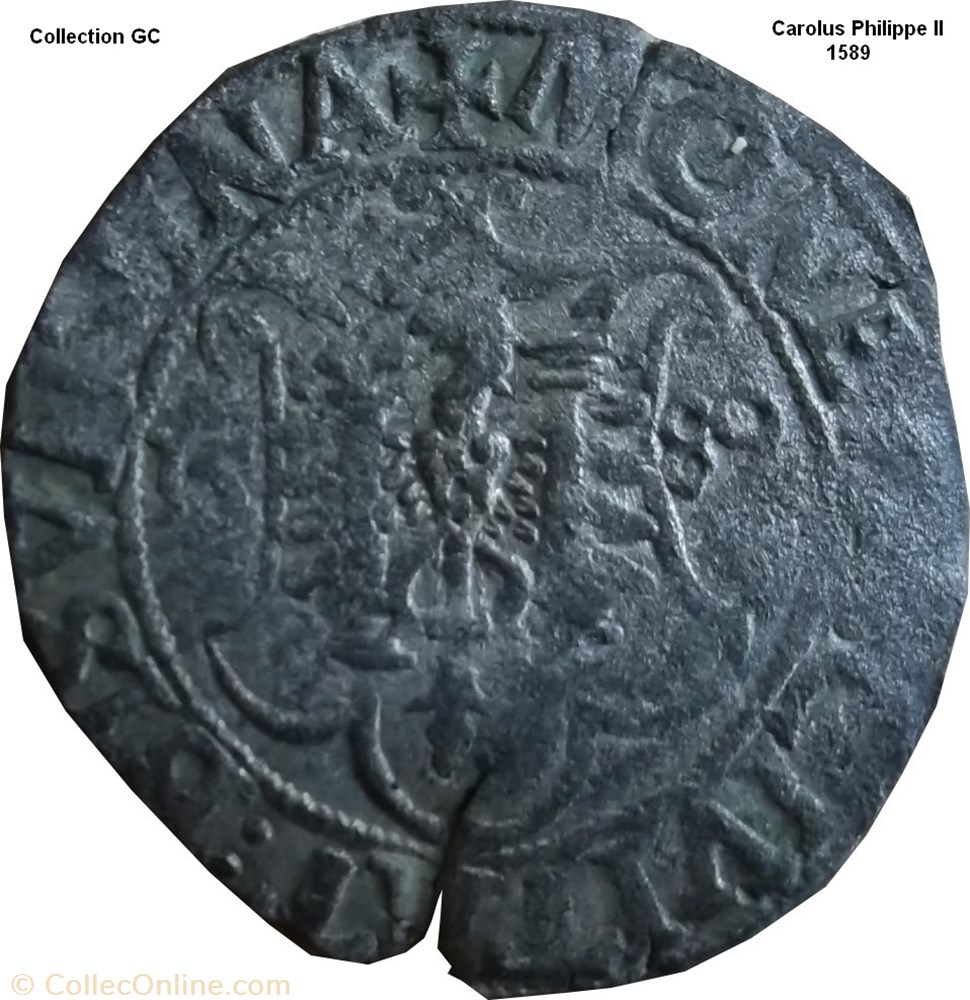 Carolus Philippe II 1589 monnaie feodale carolus philippe ii 1589