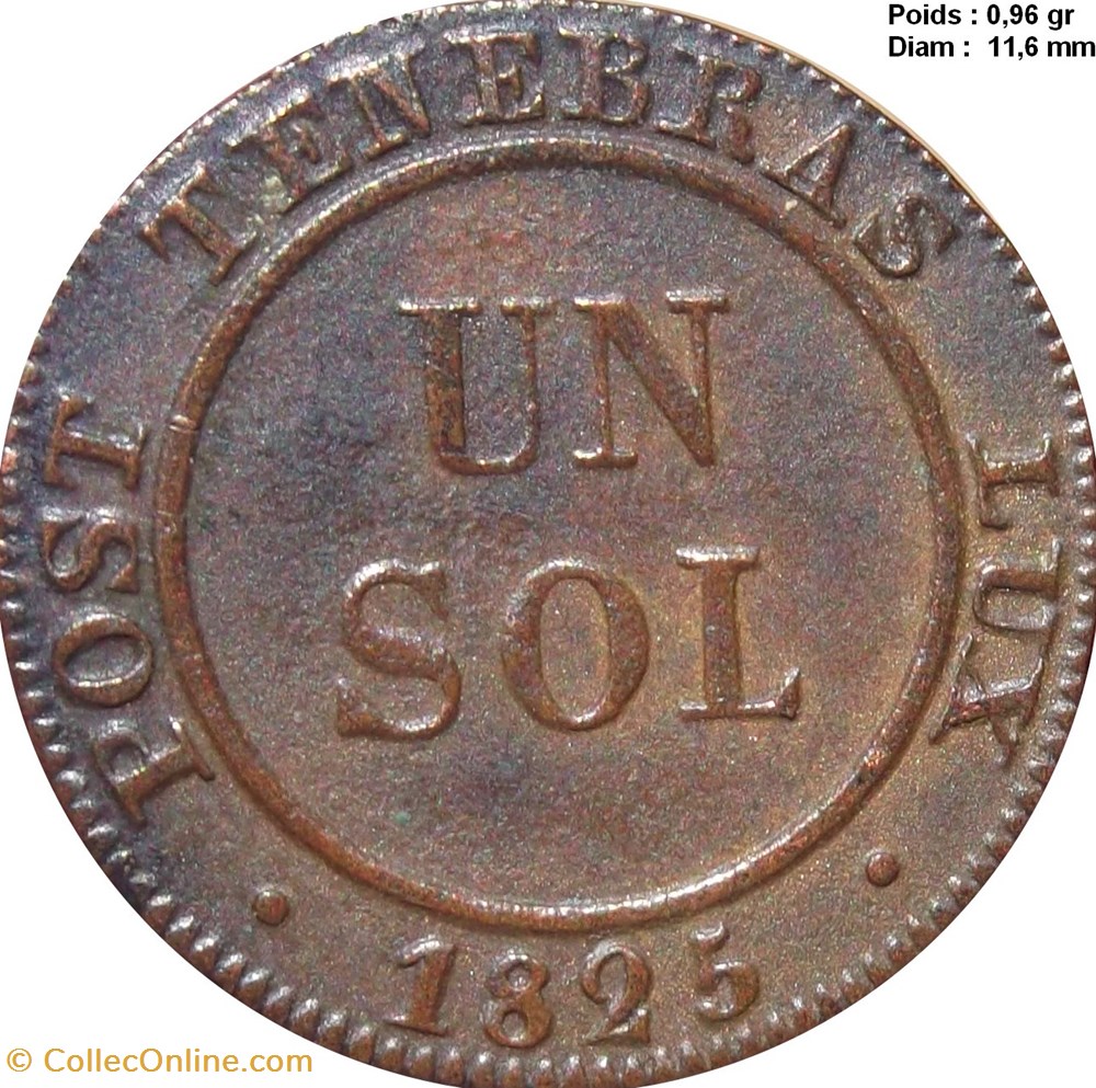 RÉPUBLIQUE DE GENÈVE 1 Sol 1825 monnaies europe medievale a suisse republique de geneve 1 sol 1825