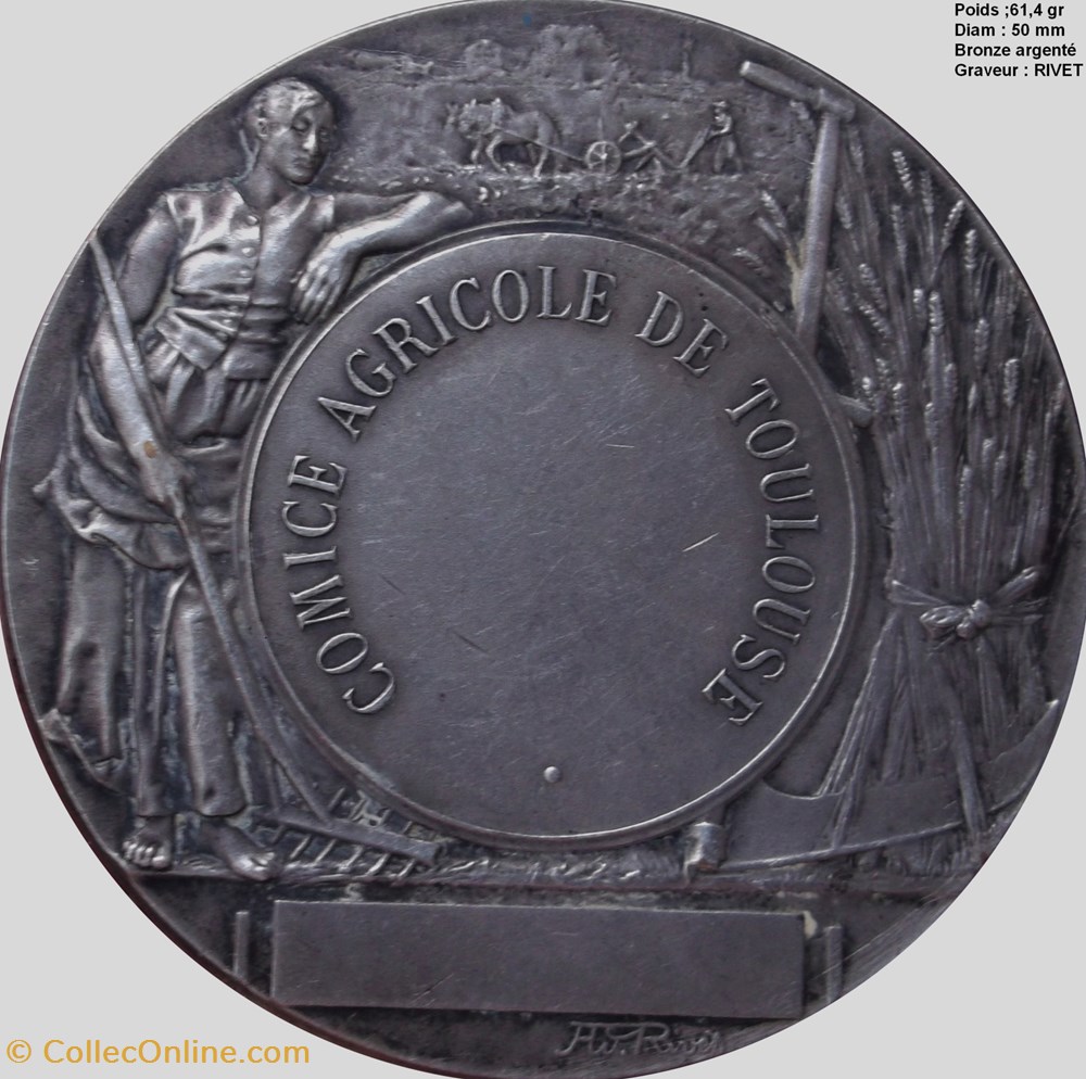 medailles medaille comice agricole de toulouse