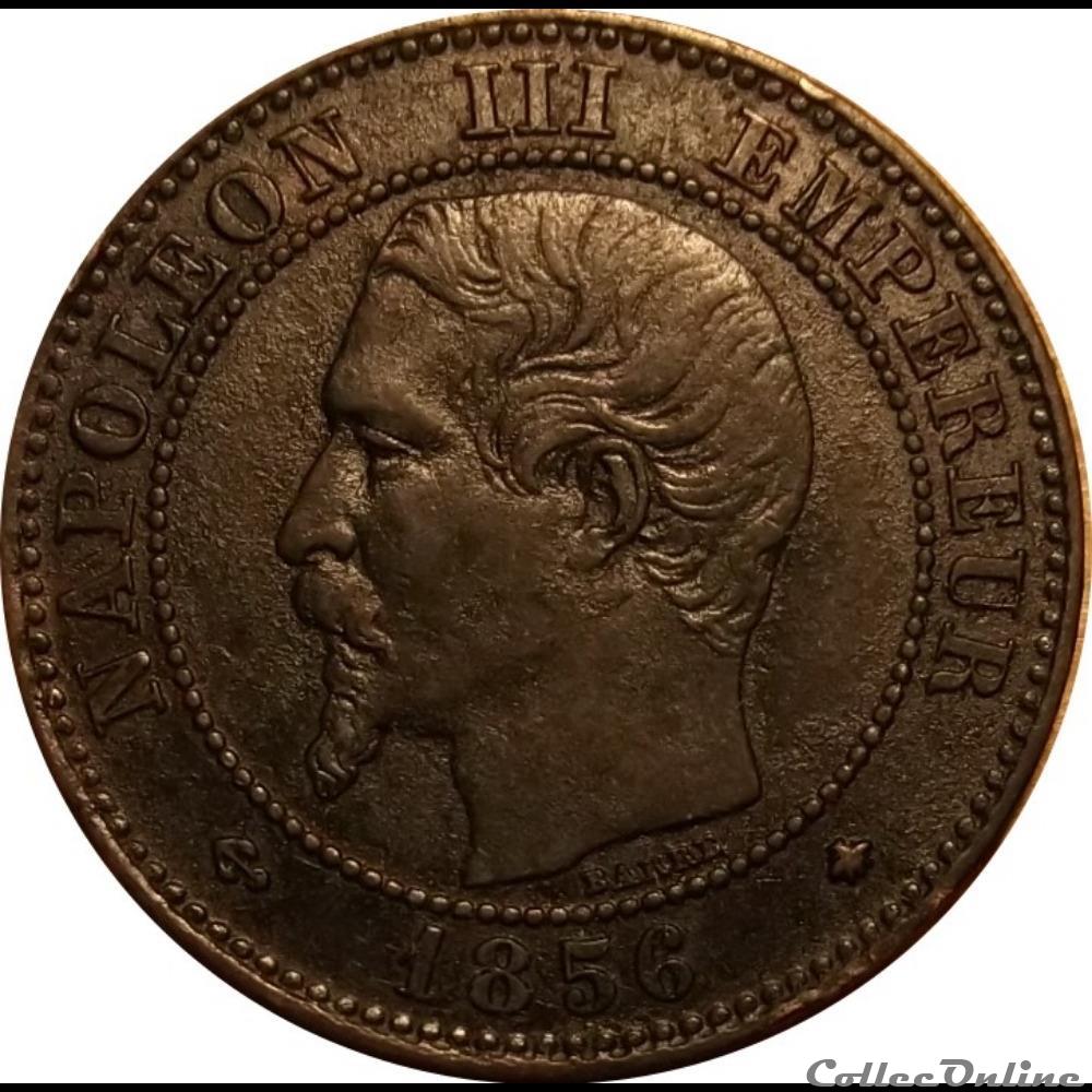 2 Centimes Napoléon III Tête Nue 1856 BB monnaie france moderne 2 centimes napoleon iii tete nue 1856 bb