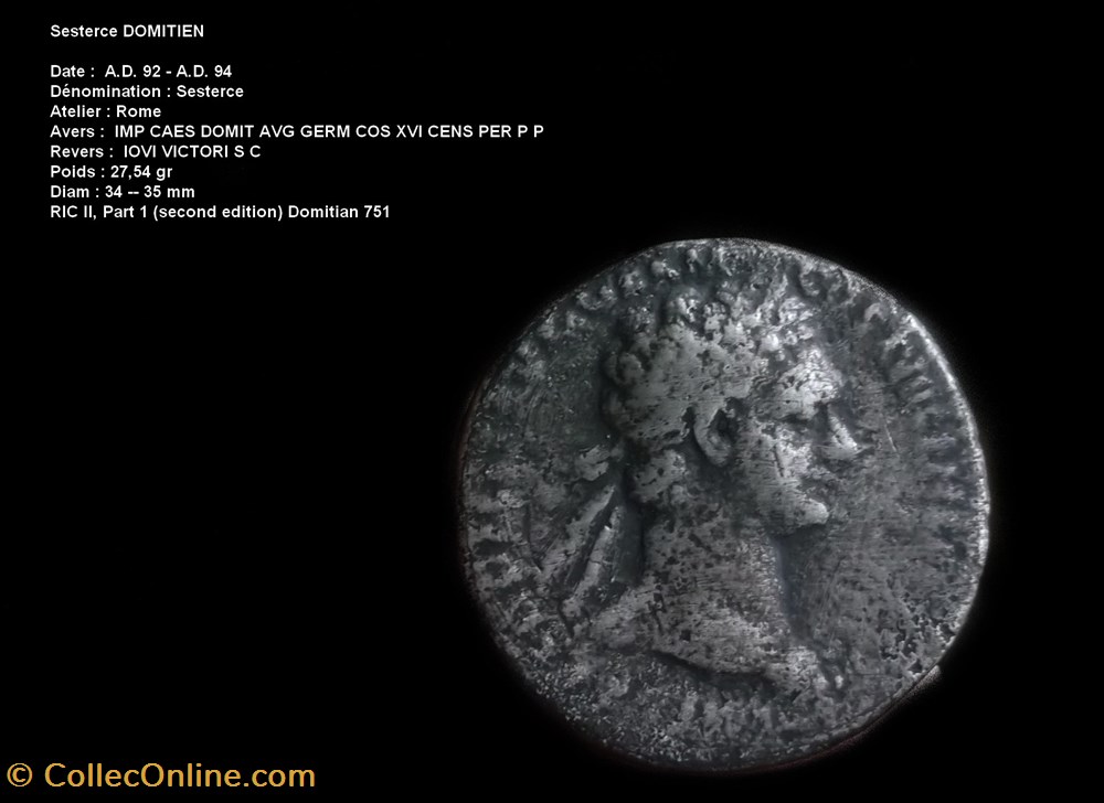 Sesterce DOMITIEN RIC II, Part 1 (second edition) Domitian 751 monnaies antiques romaines republicaines imperiales sesterce domitien ric ii part 1 second edition domitian 751