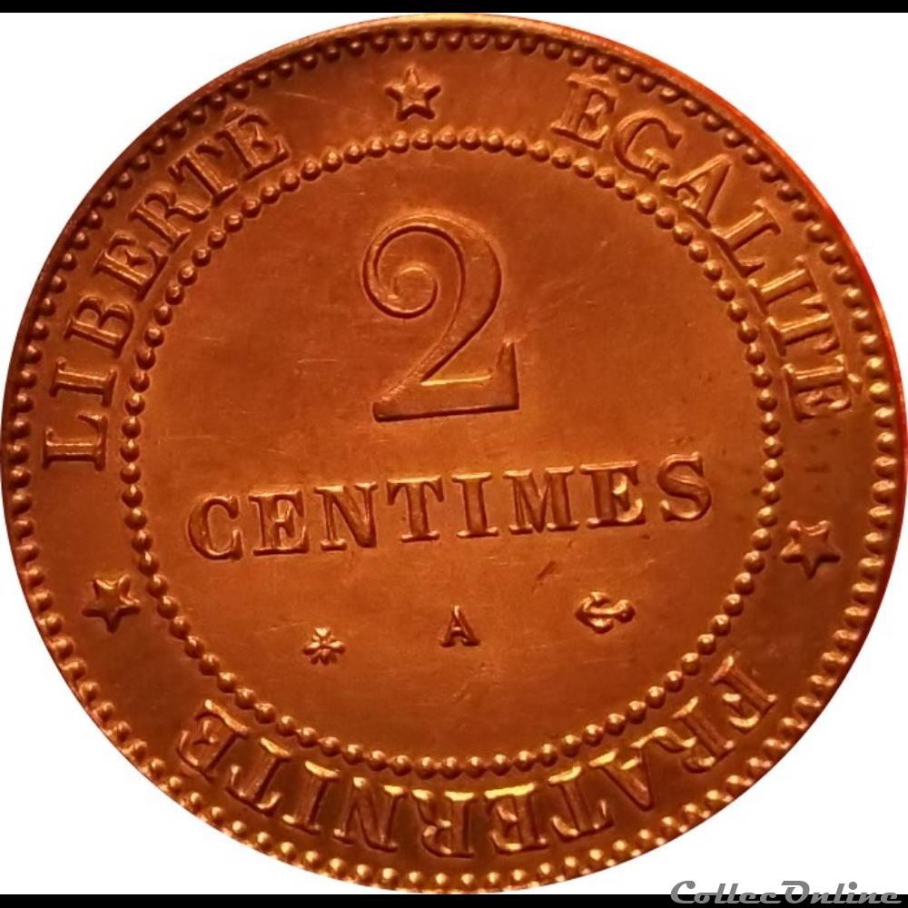 Deux Centimes 1878 A monnaie france moderne deux centimes 1878 a