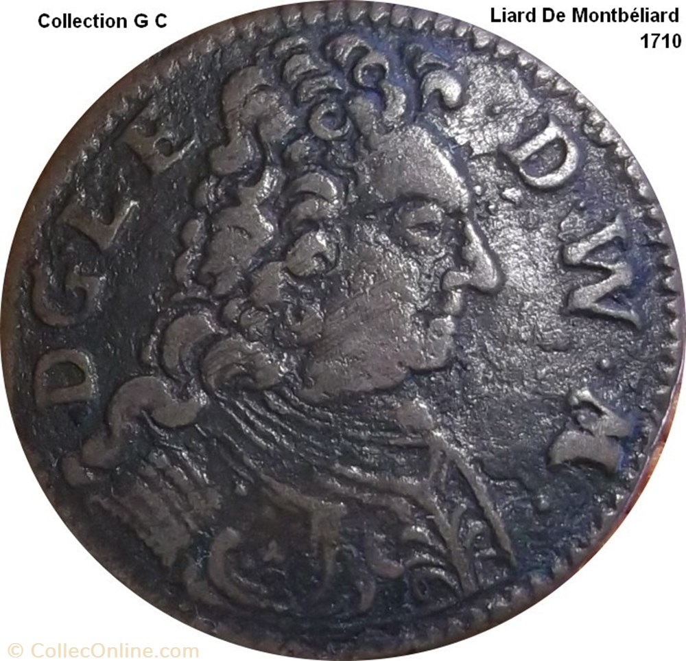 monnaie feodale saint empire romain germanique liard de montbeliard leopold eberhard 1710