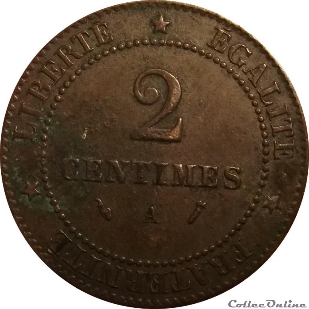 Deux Centimes Cérès 1896 A monnaie france moderne deux centimes ceres 1896 a