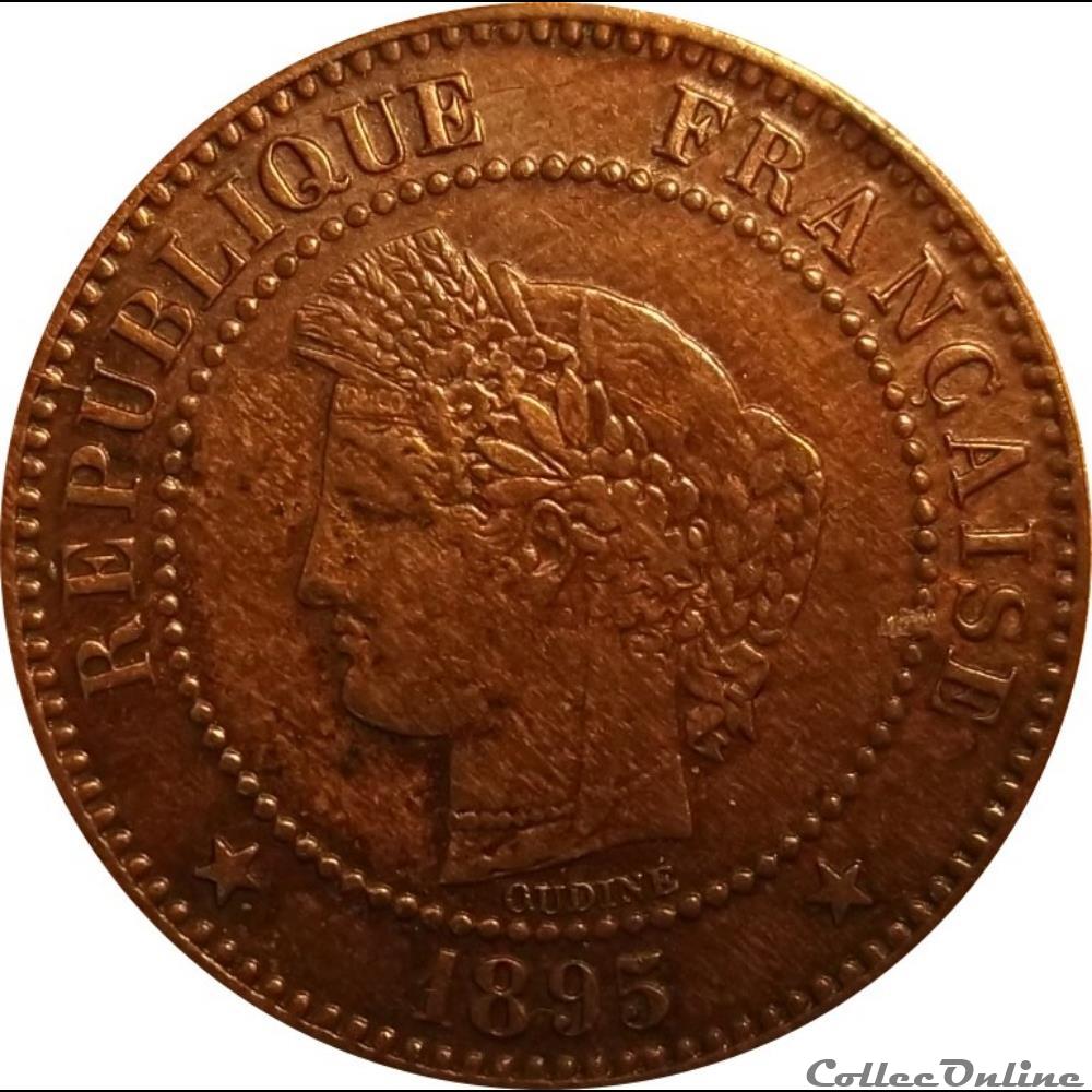 Deux Centimes Cérès 1895 A monnaie france moderne deux centimes ceres 1895 a