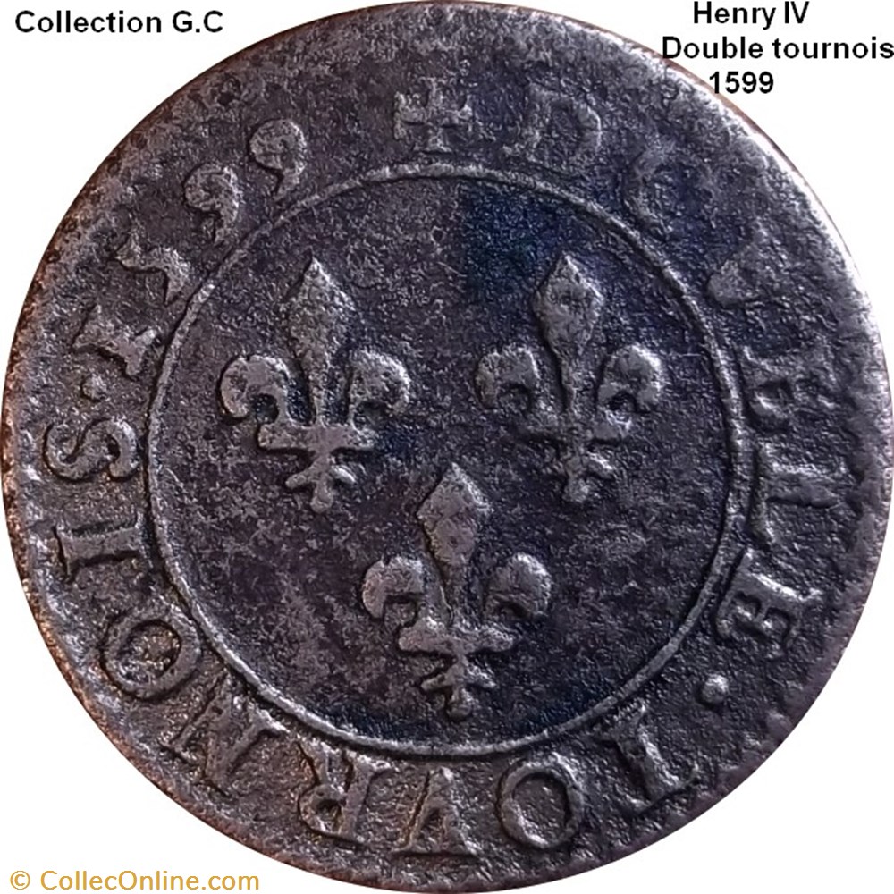 monnaie france royale double tournois 2e type de paris legende francaise 1599 paris moulin des etuves