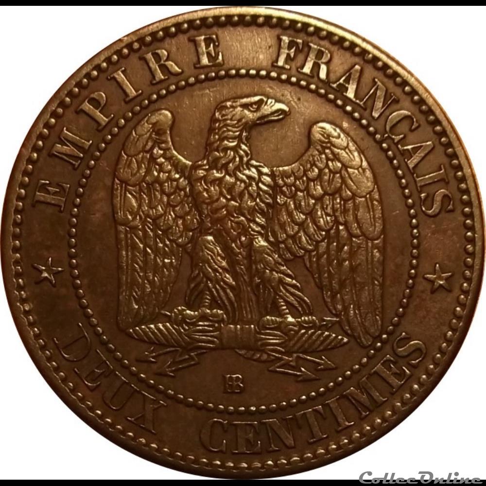 2 Centimes Napoléon III Tête Laurée Buste Définitif 1861 BB monnaie france moderne 2 centimes napoleon iii tete lauree buste definitif 1861 bb