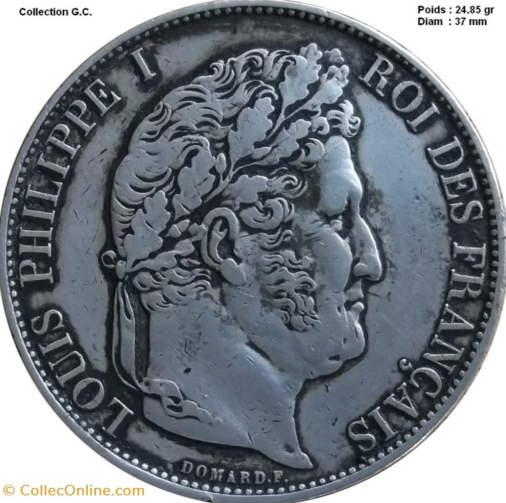5 francs IIIe type Domard 1845 W Lille monnaies monde france 5 francs iiie type domard 1845 w lille