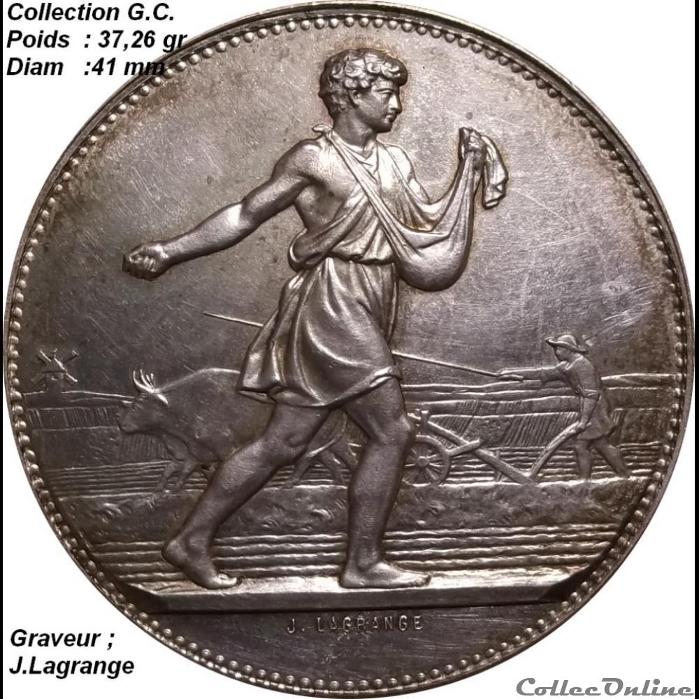 Numismatique Agricole medaille france commune de numismatique agricole