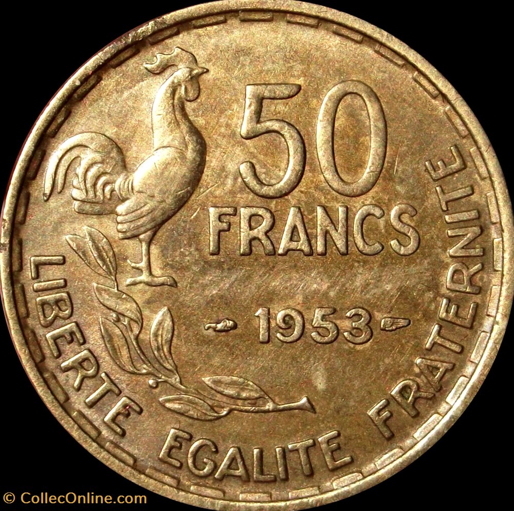 monnaies 50 francs 1953