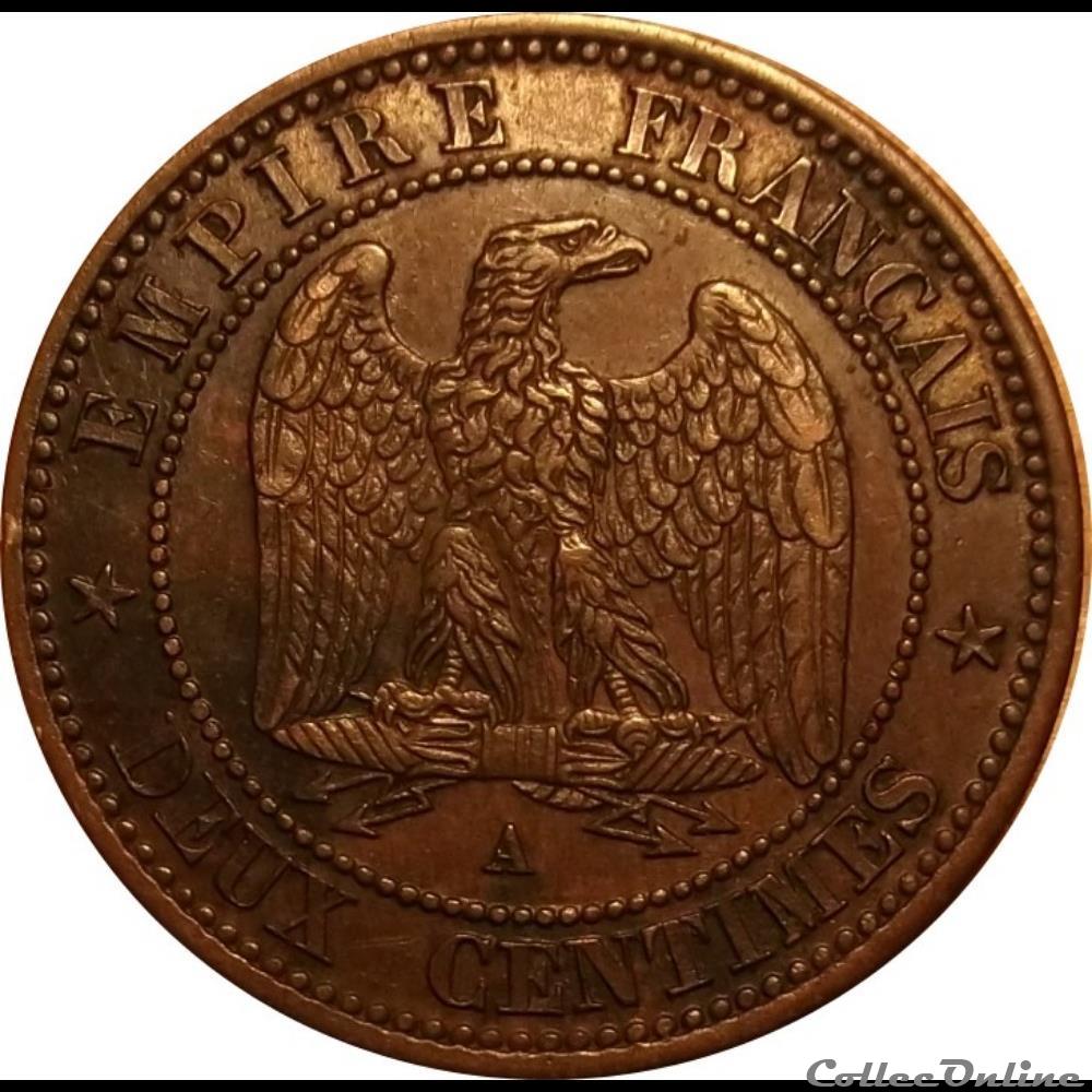 2 Centimes Napoléon III Tête Nue 1853 A monnaie france moderne 2 centimes napoleon iii tete nue 1853 a