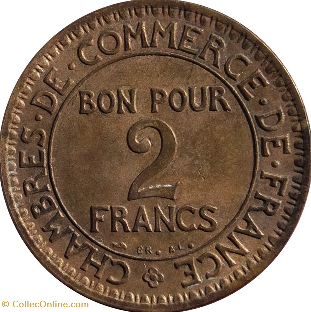 2 francs Chambres de Commerce 1921 Paris monnaies france 2 francs chambres de commerce 1921 paris