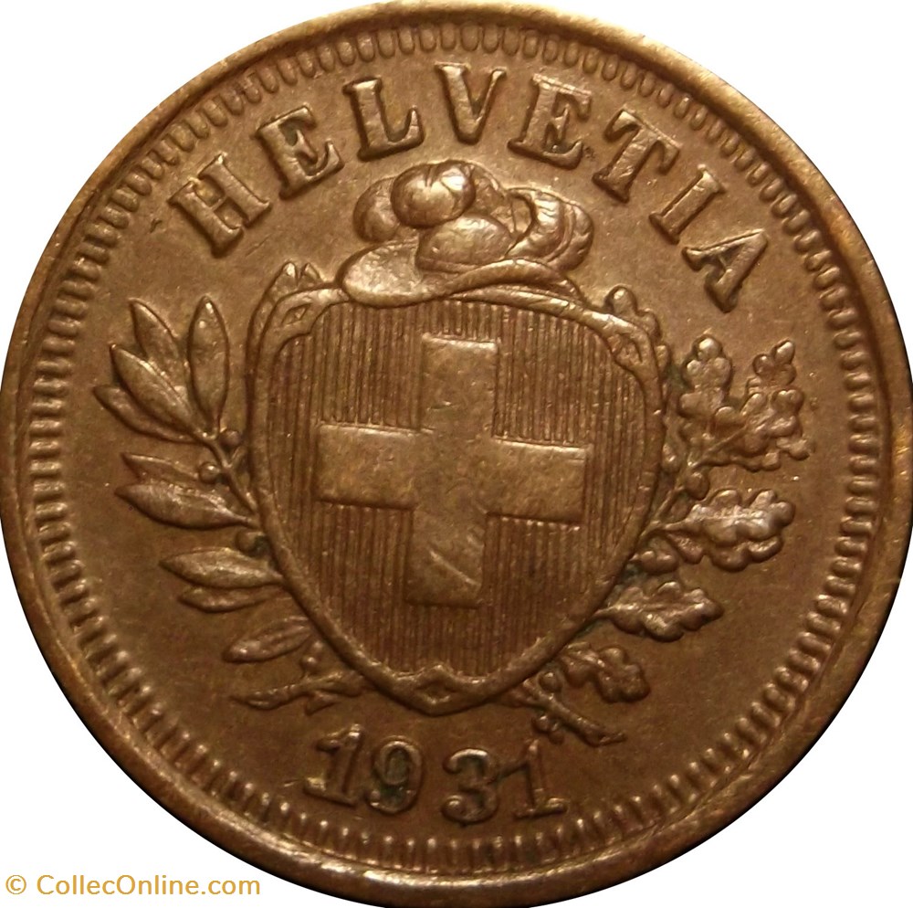 SUISSE 1 Centime Croix Suisse 1931 Berne - B monnaies europe medievale a suisse 1 centime croix suisse 1931 berne b