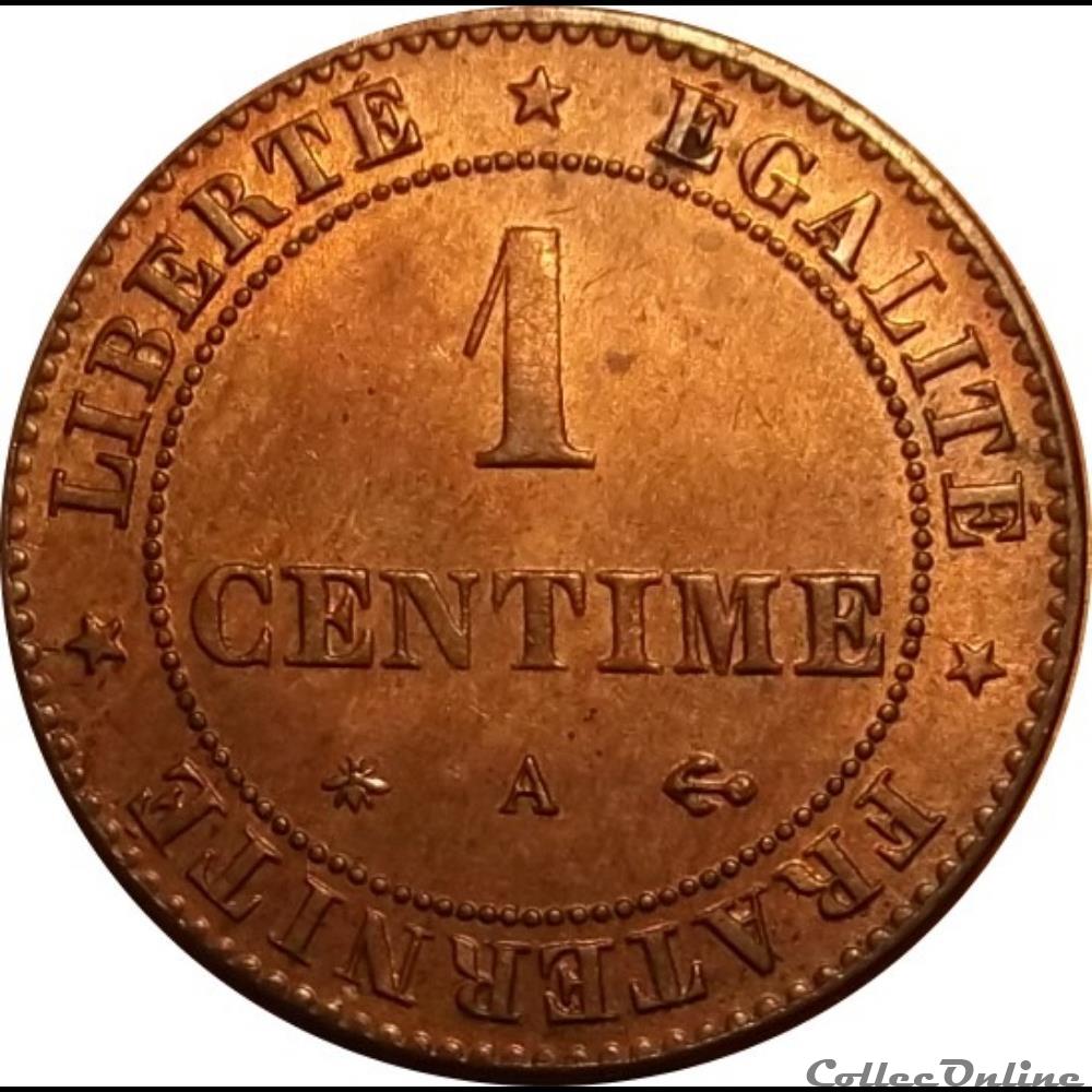 1 Centime Cérès 1874 A monnaie antique romaine 1 centime ceres 1874 a