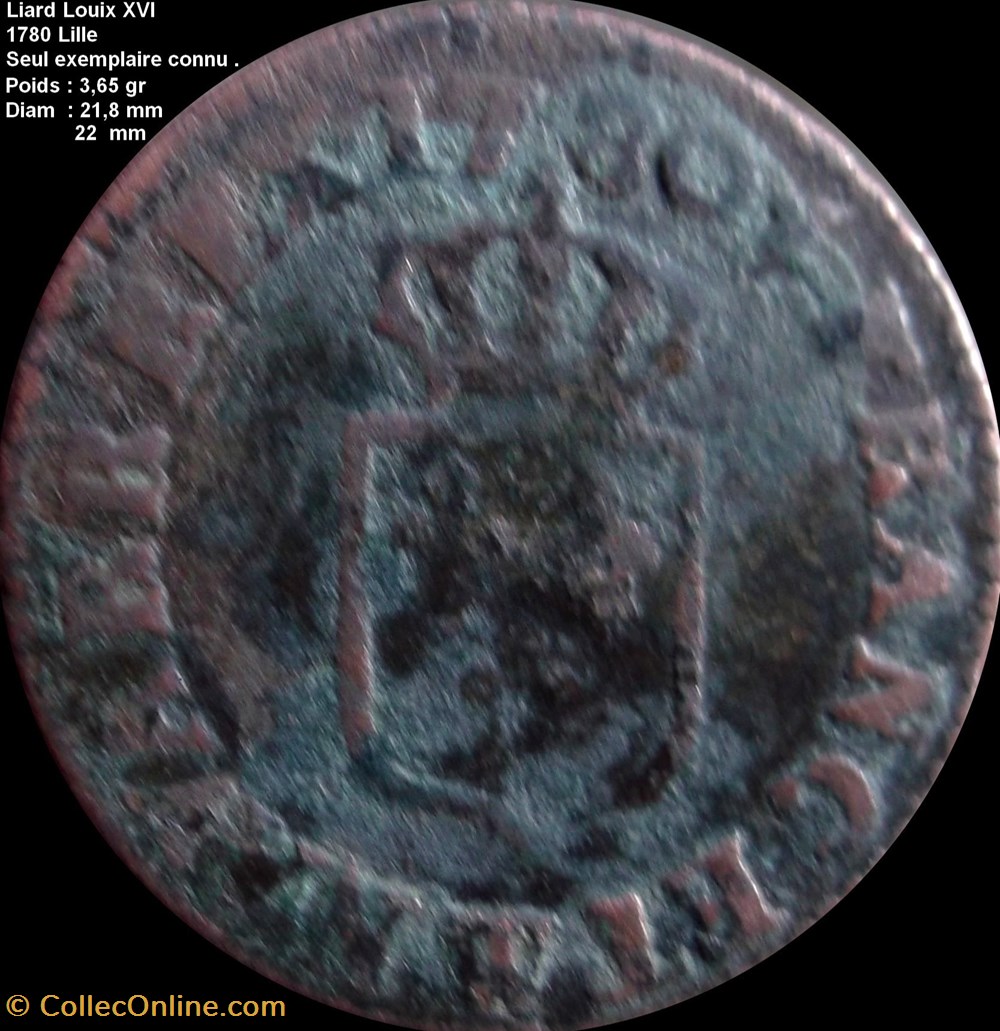 Liard Inédit de Louis XVI 1780 Lille monnaies liard inedit de louis xvi 1780 lille