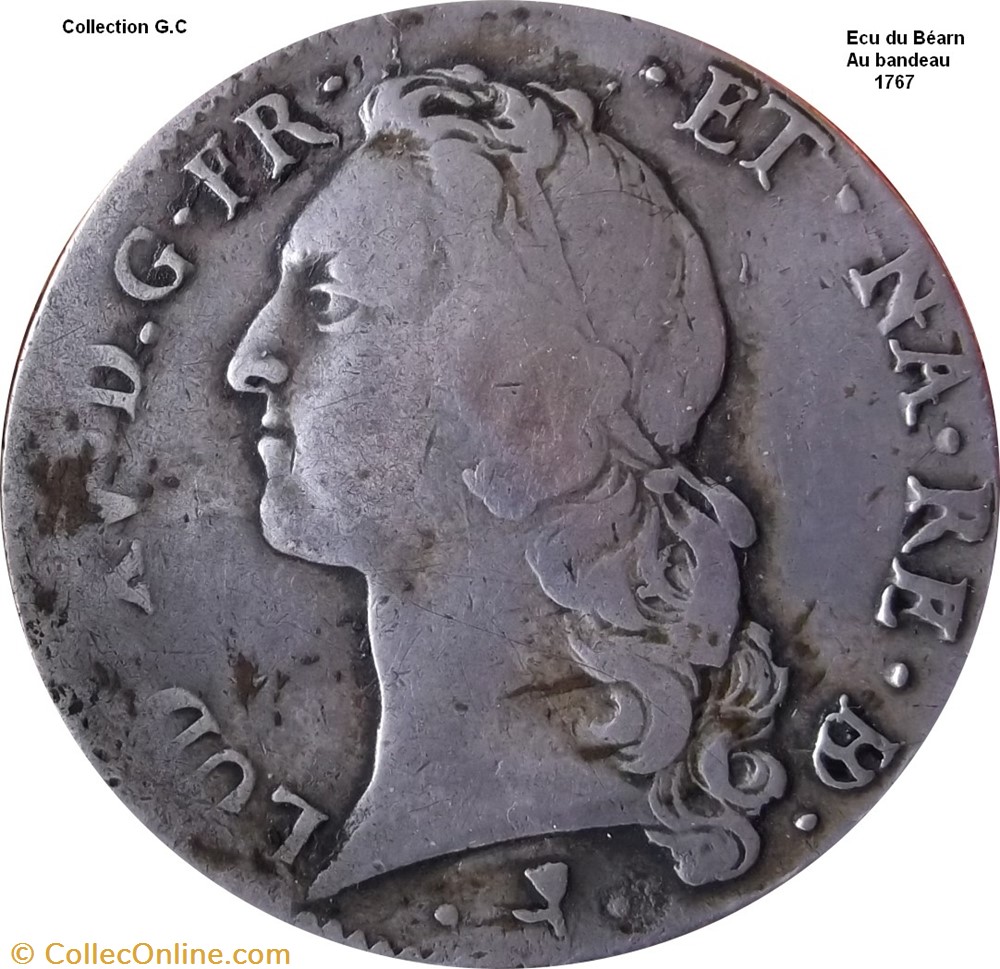 monnaie france royale ecu du bearn au bandeau 1767