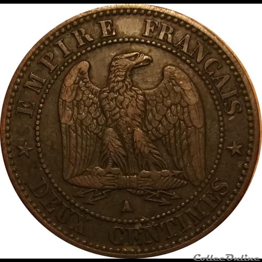 2 Centimes Napoléon III Tête Nue 1856 A monnaie france moderne 2 centimes napoleon iii tete nue 1856 a