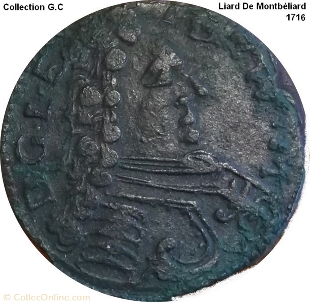 Liard De Montbéliard Léopold Eberhard 1716 monnaie feodale saint empire romain germanique liard de montbeliard leopold eberhard 1716