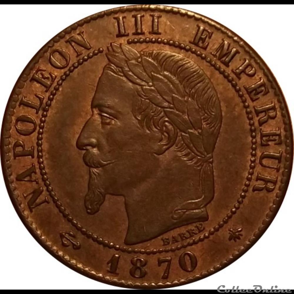 1 Centime Napoléon Tète Laurée 1870 A monnaie france moderne 1 centime napoleon tete lauree 1870 a