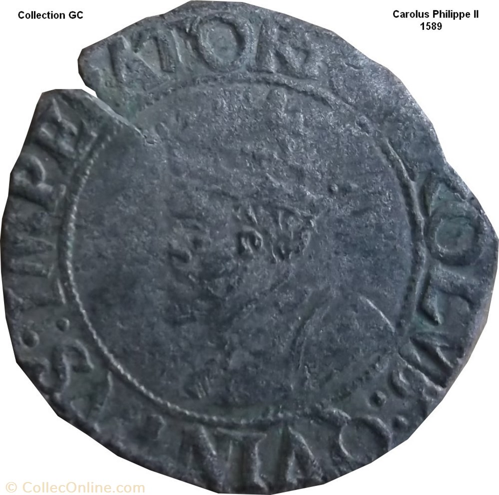 Carolus Philippe II 1589 monnaie feodale carolus philippe ii 1589