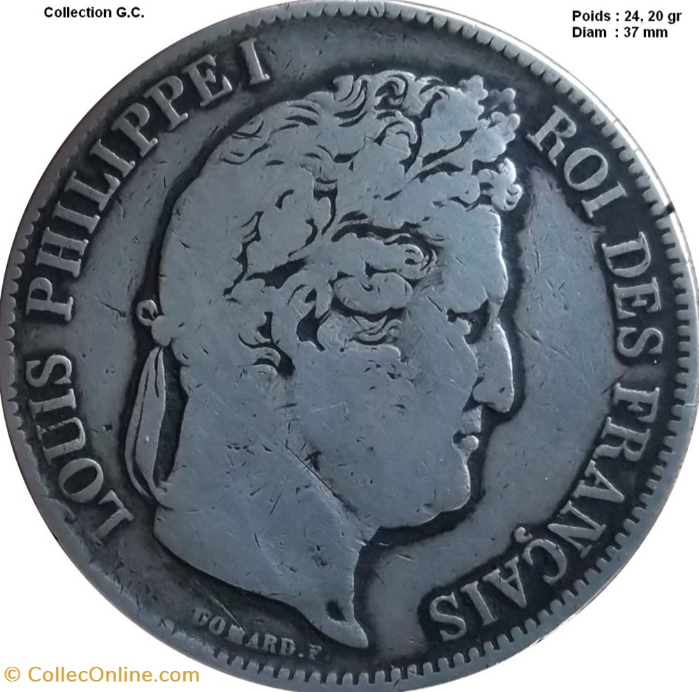5 francs IIe type Domard 1835 I Limoges monnaies monde france 5 francs iie type domard 1835 i limoges