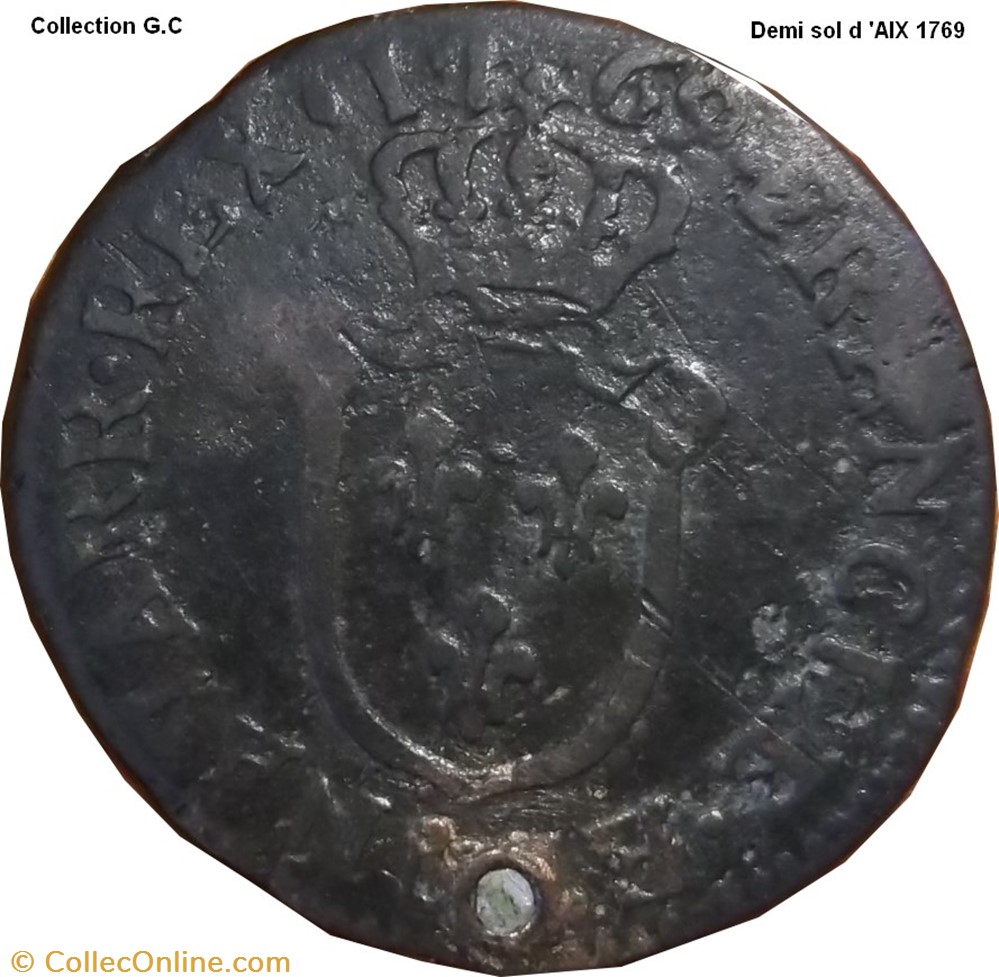 Demi sol d'Aix 1769 monnaie france royale demi sol aix 1769