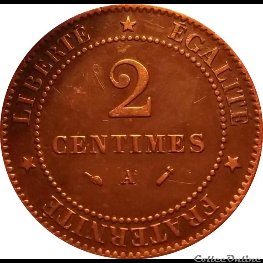 Deux Centimes Cérès 1888 A monnaie france moderne deux centimes ceres 1888 a