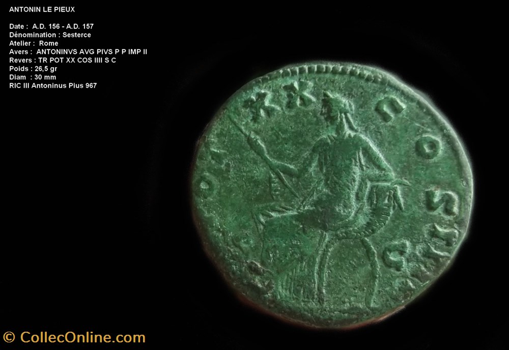 Sesterce ANTONIN LE PIEUX RIC III Antoninus Pius 967 monnaies antiques romaines republicaines imperiales sesterce antonin le pieux ric iii antoninus pius 967