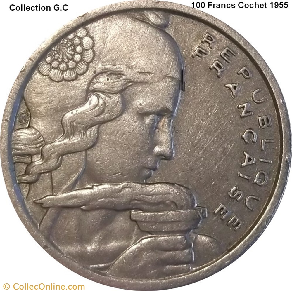 100 Francs Cochet 1955 monnaie france moderne 100 francs cochet 1955