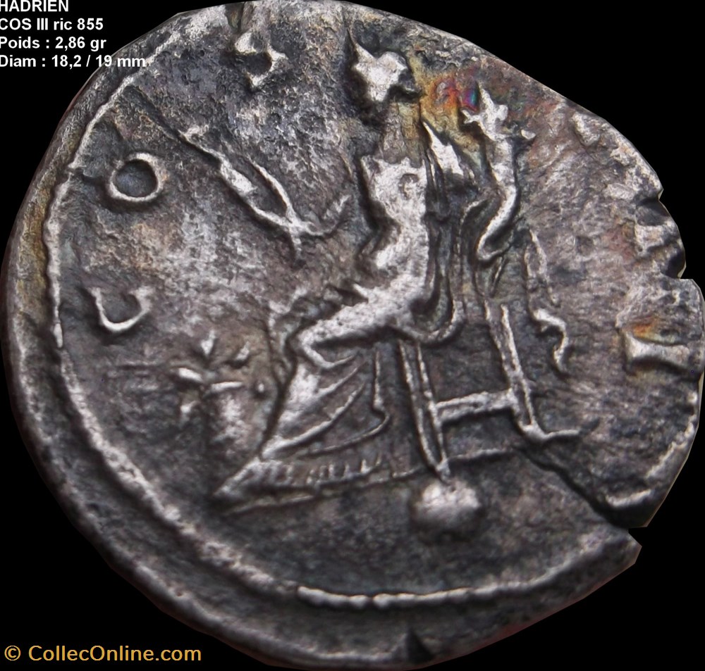 monnaies antiques romaines imperiales et republicaines denier hadrien ric 855